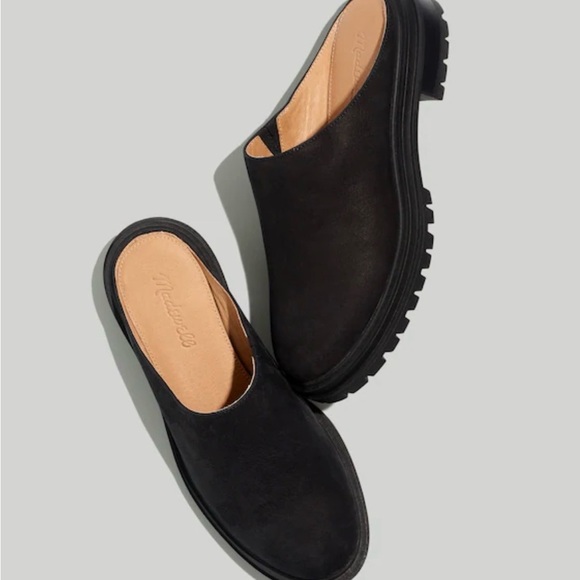 Madewell The Bradley Lugsole Mule in Black Nubuck Size 7 - Picture 2 of 13